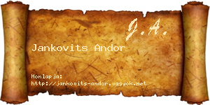 Jankovits Andor névjegykártya